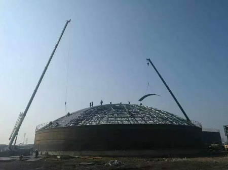 5万吨网架结构钢板仓  安徽板集电厂粉煤灰钢板库项目